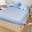 Axyaa 100% Cotton Fitted Sheet & Pillowcase Set, White, 180x200, 3Pcs
