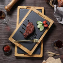 Axyaa Cheese Slate Flat Plate | Stone Arrangement Plate for Japanese & Korean Cuisine