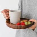 Axya Solid Wood Round Tray for Fruits, Tea Cups, and Tableware
