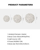 Axyaa Terrazzo Marble LED Wall Light: Modern Minimalist Waterproof Outdoor IP65 Lamp