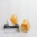 Axyaa Glass Vase with Marble Base for Floral Arrangements & Home Decor