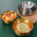 Axyaa Double Layer Cold Noodle Bowl - Stainless Steel Korean Style Soup Salad Bowls