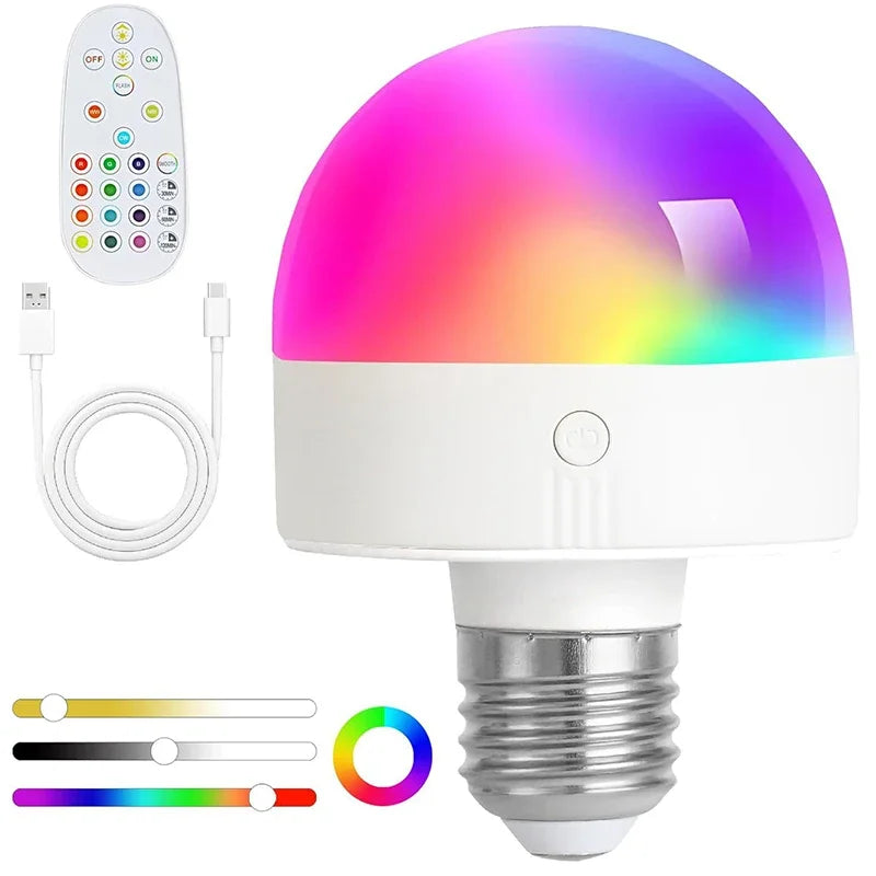 Axyaa RGB LED Bulb with Remote Control - Dimmable E27/E26 Interface