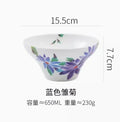 Axyaa 6-inch High Feet Noodle Bowl: Porcelain Ceramic Soup Bowl with Anti-scalding Rim