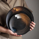 Axyaa Retro Ceramic Steak & Sushi Plate for Molecular Cuisine Tableware