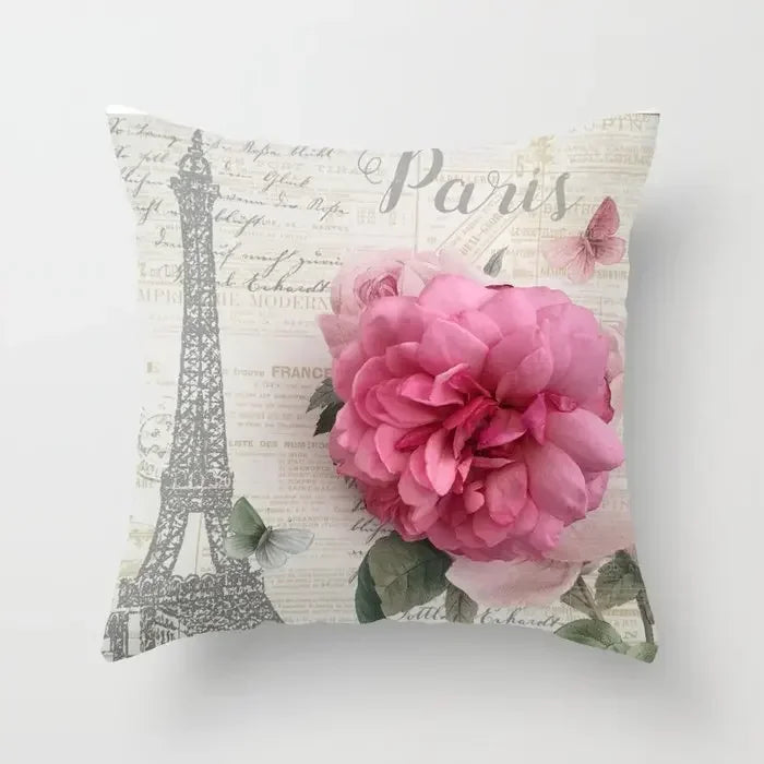 Axyaa Retro Floral Rose Print Pillowcase for Farmhouse Decor 45*45cm