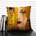 Axyaa Gold Pattern Oil Painting Decorative Throw Pillow Case - 45x45cm