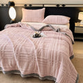 Axyaa Flannel Fleece Grid Pattern Throw Blanket - Luxe Nap, Bed, or Sofa Cover