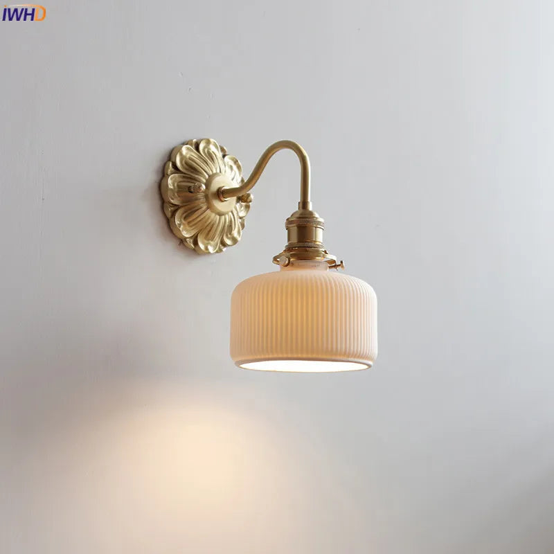 Axyaa Ceramic LED Wall Lights: Modern Japan Style Sconce for Home Decor