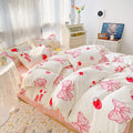 Axyaa Kawaii Kids Girls Bedding Set, Cute Print Duvet Cover, Single/Full/Queen Size