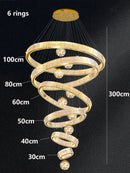 Axyaa Crystal Chandelier: Modern Stair Pendant Lamp for Interior Lighting