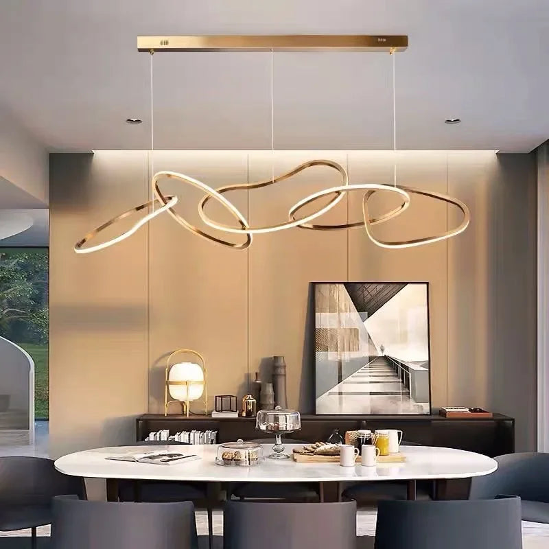 Axyaa Maillon Rose Gold Pendant Light - Minimalist Designer LED Ring Light