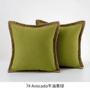 Axyaa Farmhouse Christmas Cotton Linen Pillow Cover Set in Grey Red
