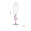 Axyaa Pink Flamingo Stem Goblet Champagne Martini Glass for Bar Party