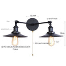 Axyaa Vintage 2-Head LED Wall Lamp with Pull Chain Switch