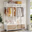 Axyaa Clothes Organizer with Drawers, Hooks, and Shelves