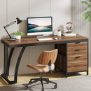 Axyaa 3-Drawer Industrial Computer Desk, 59-Inch Workstation Table
