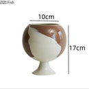 Cow Print Ceramic Vase by Axyaa - Flower Vessel for Desktop Decor