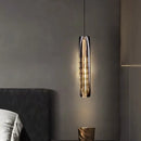 Axyaa Modern LED Pendant Lights Clear Glass Gold Copper Minimalist Hanging Lamp
