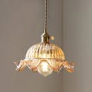 Axyaa Glass Pendant Light: Clear/Amber/Green Color, Adjustable Cord, E27 Ceiling Fixture