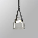 Axyaa Nordic Glass Leather Pendant Light for Kitchen Bedroom Living Room
