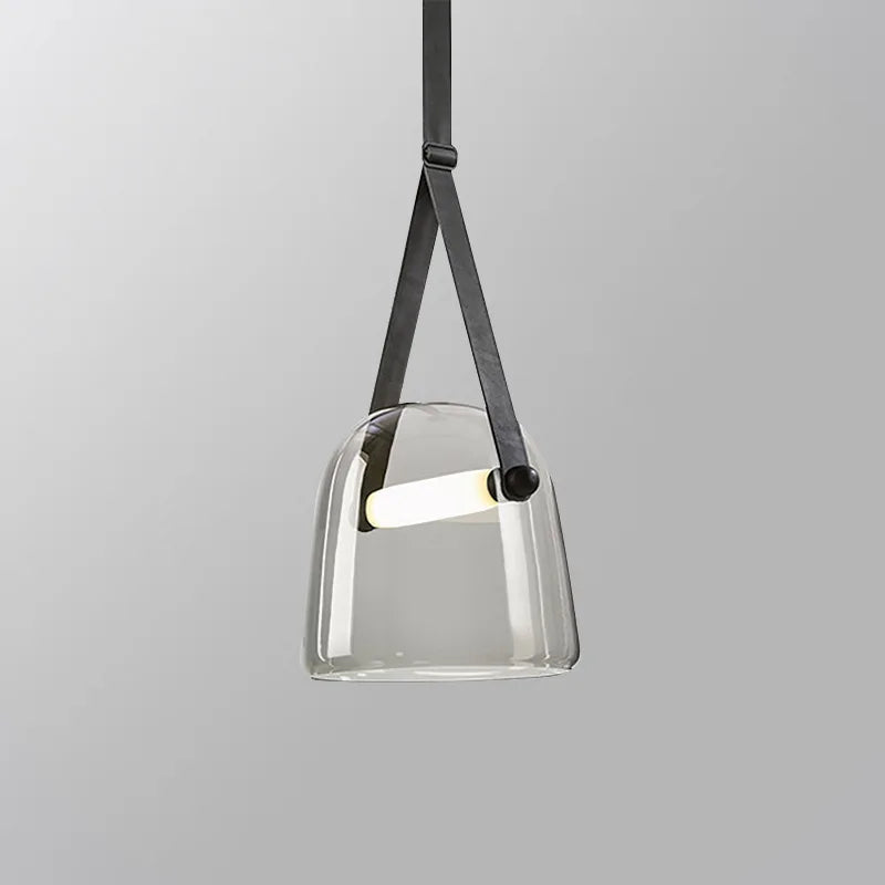 Axyaa Nordic Glass Leather Pendant Light for Kitchen Bedroom Living Room