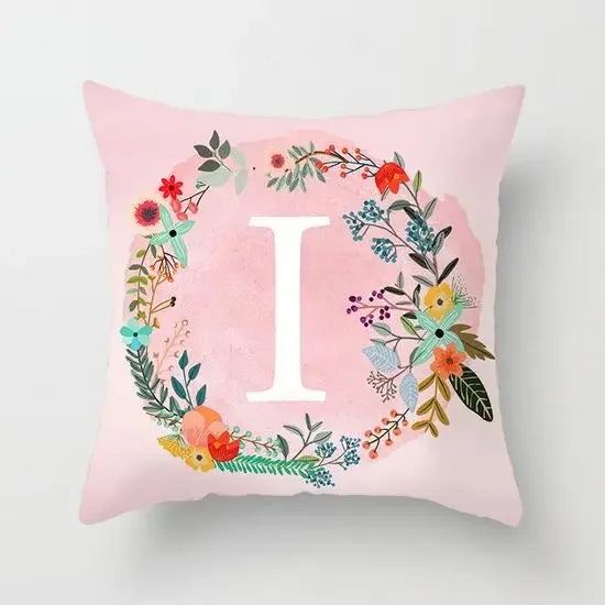 Axyaa Wreath Alphabet Pillow Cover - 45x45cm