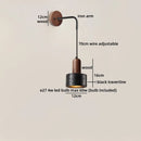 Axyaa Black Travertine Stone LED Wall Lamps for Home Interior Lighting