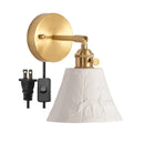Axyaa Elk Ceramic Lampshade LED Wall Sconce, Nordic Modern Lighting for Bedroom, Bathroom