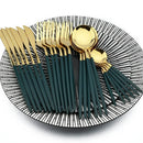 Axyaa 30-Piece Stainless Steel Cutlery Set for Kitchen Tableware