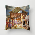 Retro Oil Painting Christmas Pillowcase - Axyaa Nativity Cushions Case Jesus Christ Print Throw Pillows Case