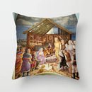 Retro Oil Painting Christmas Pillowcase - Axyaa Nativity Cushions Case Jesus Christ Print Throw Pillows Case