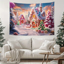 Axyaa Christmas Candy House Tree Wall Tapestry for Home and Outdoor Parties