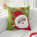 Embroidery Christmas Throw Pillowcase Elk Red Decoration Square Pillowcases by Axyaa