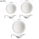 Axyaa Stone Patterned Ceramic Plate Set for Molecular Cuisine