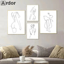 Axyaa Abstract Nude Woman Canvas Poster Sexy Bedroom Decor Prints