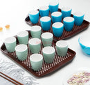Axyaa Rectangular Circular Tea Bar Non-Slip Plastic Tray for Hotel & Restaurant Serving