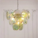 Axyaa Modern Stained Glass Chandelier: Luxury Interior Hanging Lamp for Dining Room, Foyer, Kitchen Island
