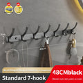 Axyaa Black/Gun Grey Wall Rack Bathroom Kitchen Hook Organizer Storage Shelf