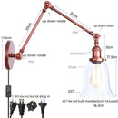 Axyaa Vintage Loft LED Wall Light Fixture Indoor Industrial Glass Lamp