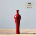 Axyaa Chinese Style Red Ceramic Vase Set Zen Tea Mat Decorative Flower Arrangement