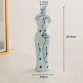 Axyaa Chinese Retro Cheongsam Ceramic Vase Maid Figure Home Decor
