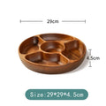 Axyaa Acacia Wood Snack Plate and Salad Bowl Set - Chinese Style