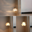 Axyaa Flower Glass LED Pendant Light Chandelier - Modern Kitchen Island Hanging Lamp Fixtures