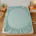 Axyaa Solid Color Cotton Fitted Bed Sheet for Single Double King Queen Bed