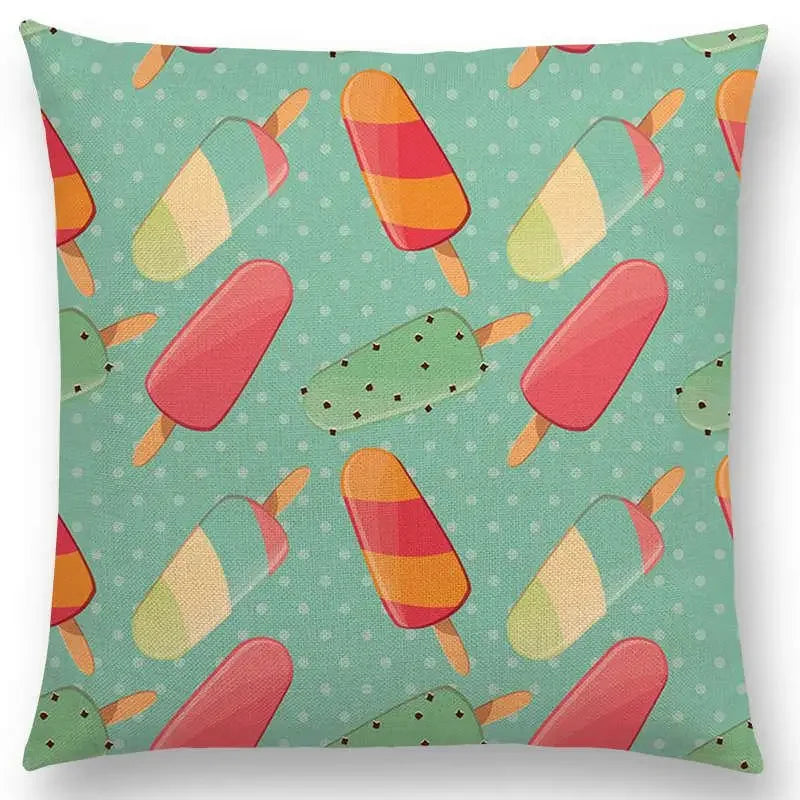 Axyaa Chocolate Candy Donuts Ice Cream Cushion Cover Party Throw Pillow Case