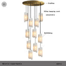 Axyaa Natural Cloud Copper Stone Chandelier for Staircase & Living Room