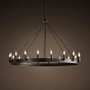 Axyaa Round Iron LED Pendant Chandelier for Retro American Industrial Style