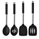Axyaa 8-Piece Silicone Kitchen Utensil Set Stainless Steel Cooking Tools