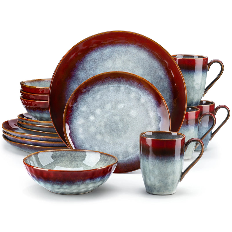 Axya™ Starry Dinner Set: 16/32/48-Piece Kiln Change Glaze Tableware Dinner Service